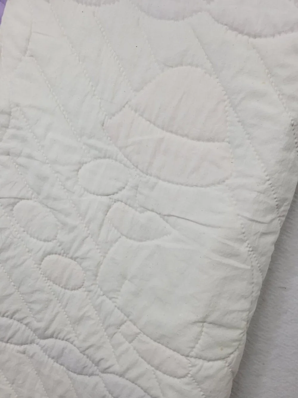 Vintage sun bonnet Sue Quilted wall hang Homemade machine sewn Hanger is loose